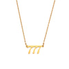 Women's Stainless Steel And Titanium Steel Fashion Jewelry Geometric Cutting Pendant Necklace With Numbers