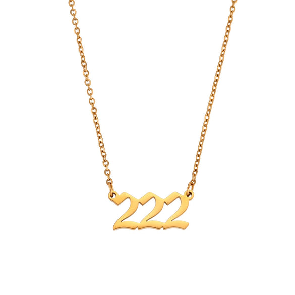 Women's Stainless Steel And Titanium Steel Fashion Jewelry Geometric Cutting Pendant Necklace With Numbers