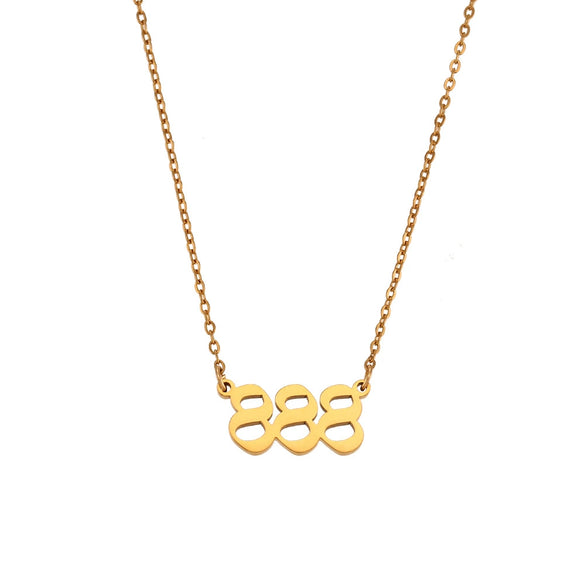 Women's Stainless Steel And Titanium Steel Fashion Jewelry Geometric Cutting Pendant Necklace With Numbers
