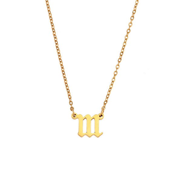Women's Stainless Steel And Titanium Steel Fashion Jewelry Geometric Cutting Pendant Necklace With Numbers