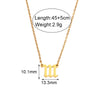 Women's Stainless Steel And Titanium Steel Fashion Jewelry Geometric Cutting Pendant Necklace With Numbers