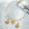 Women's Stainless Steel And Titanium Steel Fashion Vintage Sunflower Earrings With Constellation And Zodiac Sign Patterns Electroplated