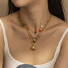 Women's Stainless Steel And Titanium Steel Five Pointed Star Necklace With Electroplating Treatment