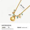 Women's Stainless Steel And Titanium Steel Five Pointed Star Necklace With Electroplating Treatment