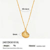 Women's Stainless Steel And Titanium Steel Five Pointed Star Necklace With Electroplating Treatment