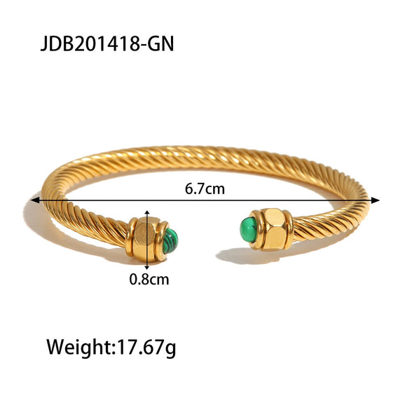 Women's Stainless Steel And Titanium Steel Geometric Bracelet With Electroplating And Snake Bone Chain Design