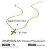 Women's Stainless Steel And Titanium Steel Geometric Cross Pendant Necklace With Electroplating