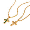 Women's Stainless Steel And Titanium Steel Geometric Cross Pendant Necklace With Electroplating