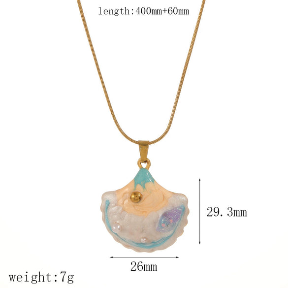 Women's Stainless Steel And Titanium Steel Geometric Dripping Oil Clavicle Chain Necklace Highend Minimalist Style