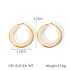 Women's Stainless Steel And Titanium Steel Geometric Hoop Earrings With Electroplating And Vacuum Plating Craft