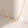 Women's Stainless Steel And Titanium Steel Geometric Inlaid Rhinestone Necklace Jewelry Electroplating