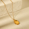 Women's Stainless Steel And Titanium Steel Geometric Irregular Pendant Necklace With Electroplating