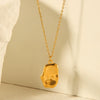 Women's Stainless Steel And Titanium Steel Geometric Irregular Pendant Necklace With Electroplating