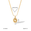 Women's Stainless Steel And Titanium Steel Geometric Love Pendant Necklace With Diamond Design