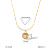 Women's Stainless Steel And Titanium Steel Geometric Love Pendant Necklace With Diamond Design