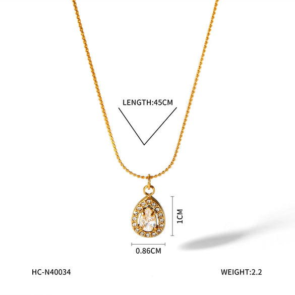 Women's Stainless Steel And Titanium Steel Geometric Love Pendant Necklace With Diamond Design