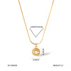 Women's Stainless Steel And Titanium Steel Geometric Love Pendant Necklace With Diamond Design