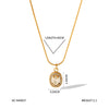 Women's Stainless Steel And Titanium Steel Geometric Love Pendant Necklace With Diamond Design