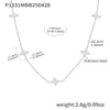 Women's 316L Stainless Steel And 316L Stainless Steel Geometric Pattern Electroplated Round Bead Zircon Stacked Four Leaf Flower Clavicle Necklace