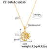 Women's 316L Stainless Steel And 316L Stainless Steel Geometric Pendant Stacked Clavicle Necklace With Electroplating 18K Gold Nonfading Jewelry