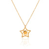 Women's Stainless Steel And Titanium Steel Geometric Star Diamond Pendant Necklace