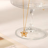 Women's Stainless Steel And Titanium Steel Geometric Star Diamond Pendant Necklace