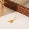 Women's Stainless Steel And Titanium Steel Geometric Star Diamond Pendant Necklace