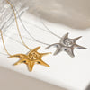 Women's Stainless Steel And Titanium Steel Geometric Style Light Luxury Highend Clavicle Chain Necklace With Electroplating