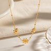 Women's Stainless Steel And Titanium Steel Geometric Sunflower Little Daisy Electroplated Necklace