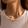 Women's Stainless Steel And Titanium Steel Geometric Sunflower Little Daisy Electroplated Necklace