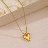 Women's Stainless Steel And Titanium Steel Heart Shaped Elegant Fashion Jewelry Necklace With Electroplating Design