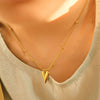 Women's Stainless Steel And Titanium Steel Heart Shaped Elegant Fashion Jewelry Necklace With Electroplating Design