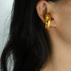 Women's Stainless Steel And 316L Stainless Steel Hollow Geometric U Shaped Electroplated Earrings Retro And Ins Style