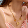 Women's Stainless Steel And Titanium Steel Ins Style Conch Crab Rib Shell Pendant Necklace With Electroplating