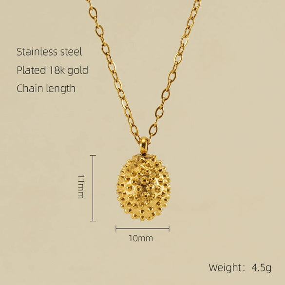 Women's 316L Stainless Steel And 316L Stainless Steel Irregular Shell Clavicle Chain Necklace With Geometric Pattern And Electroplating Treatment