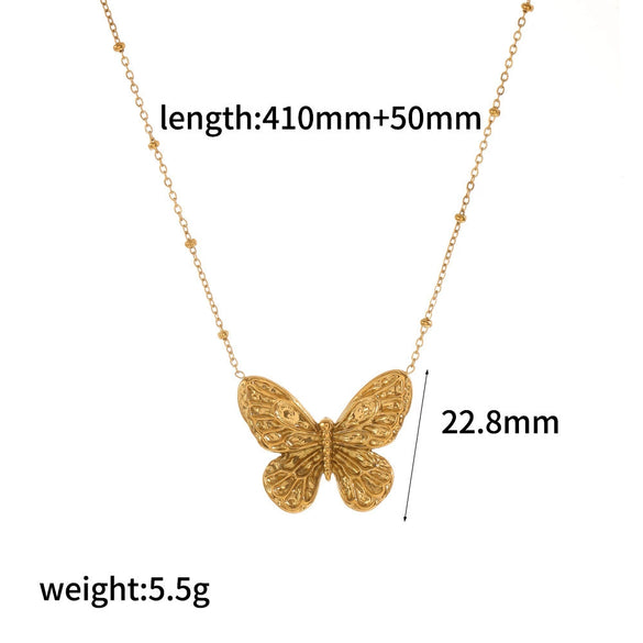 Women's Stainless Steel And Titanium Steel Jewelry Set With Ball Chain Featuring Bear Pig Little Animal Pattern And Electroplating Technique