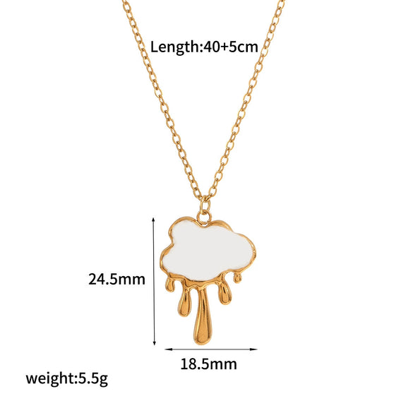 Women's Stainless Steel And Titanium Steel Jewelry Set With Geometric Love Shape And Stars Sun And Moon Clouds Universe Pattern Electroplated Highend Style