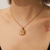 Women's Stainless Steel And Titanium Steel Jewelry With Dropshaped And Geometric Zircon Inlaid Pendant And Earrings