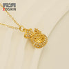 Women's 316L Stainless Steel And 316L Stainless Steel 18K Gold Plated Diamond Design Hollow Pendant Necklace With Ochain