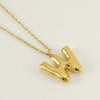 Women's 316L Stainless Steel And 316L Stainless Steel Letter Pendant Clavicle Chain With Electroplating Hiphop Style