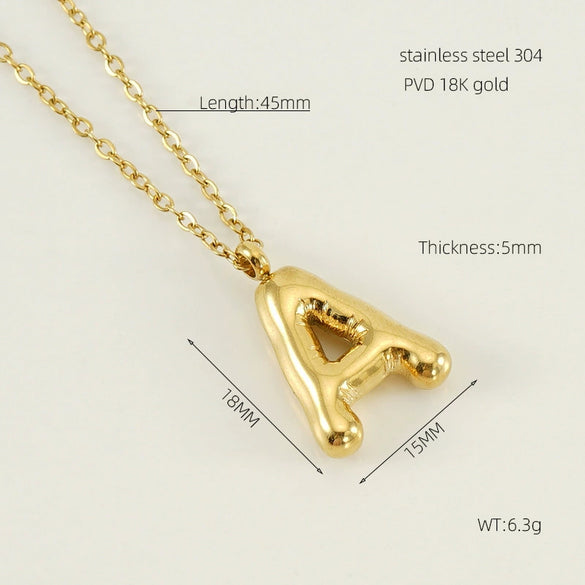 Women's 316L Stainless Steel And 316L Stainless Steel Letter Pendant Clavicle Chain With Electroplating Hiphop Style