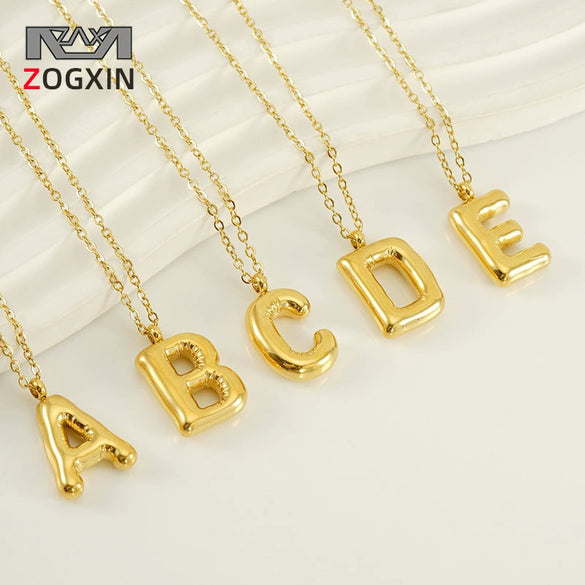 Women's 316L Stainless Steel And 316L Stainless Steel Letter Pendant Clavicle Chain With Electroplating Hiphop Style