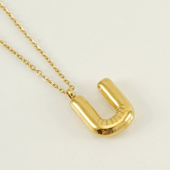 Women's 316L Stainless Steel And 316L Stainless Steel Letter Pendant Clavicle Chain With Electroplating Hiphop Style