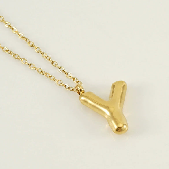 Women's 316L Stainless Steel And 316L Stainless Steel Letter Pendant Clavicle Chain With Electroplating Hiphop Style