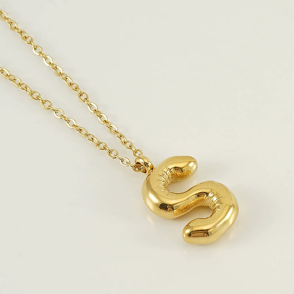 Women's 316L Stainless Steel And 316L Stainless Steel Letter Pendant Clavicle Chain With Electroplating Hiphop Style