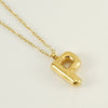 Women's 316L Stainless Steel And 316L Stainless Steel Letter Pendant Clavicle Chain With Electroplating Hiphop Style