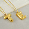Women's 316L Stainless Steel And 316L Stainless Steel Letter Pendant Clavicle Chain With Electroplating Hiphop Style