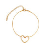 Women's Stainless Steel And Titanium Steel Love Necklace And Bracelet Set Simple Fashion Electroplated 18K Gold Highgrade Clavicle Chain