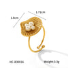 Women's Stainless Steel And Titanium Steel Marine Element Jewelry With Geometric Style And Electroplating Process Including Pendant Necklace And Ring