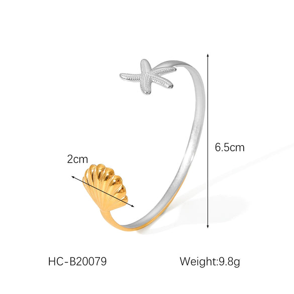 Women's Stainless Steel And Titanium Steel Marine Element Jewelry With Geometric Style And Electroplating Process Including Pendant Necklace And Ring